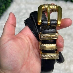 Brighton Black and Gold Women's Belt